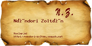 Nándori Zoltán névjegykártya