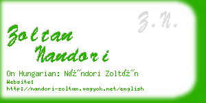 zoltan nandori business card